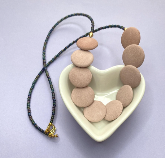 Blush Pink Ceramic Necklace