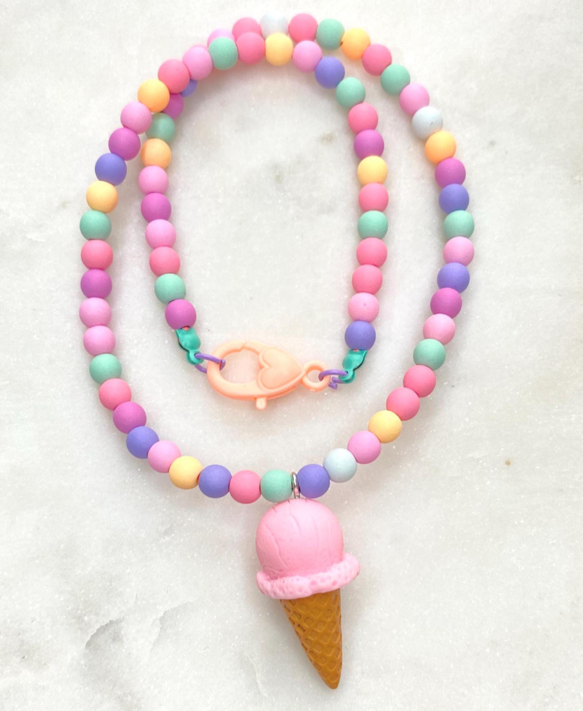 Pink Ice Cream Necklace