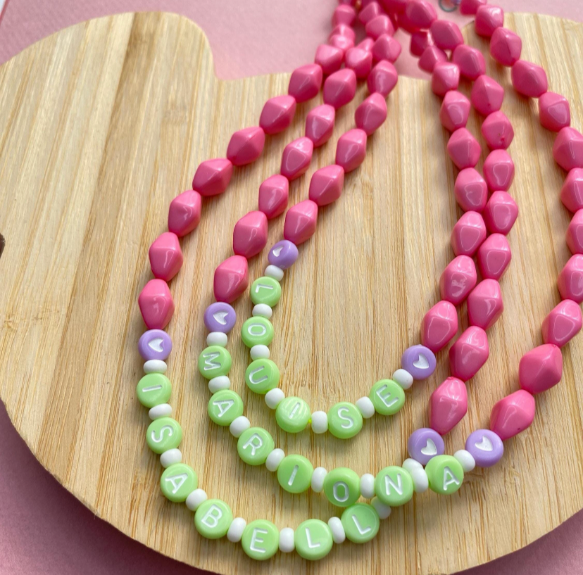 Hot Pink Name Necklace