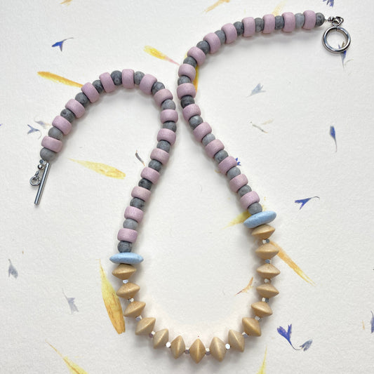 Pastel Pink Bead Necklace