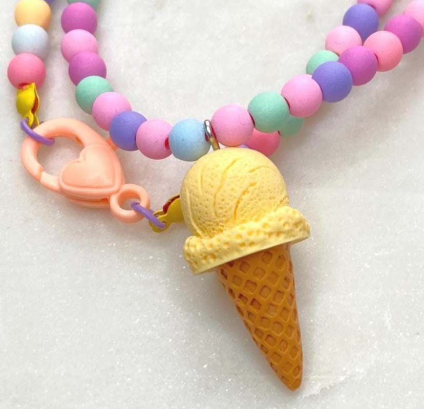 Yellow Ice Cream Necklace