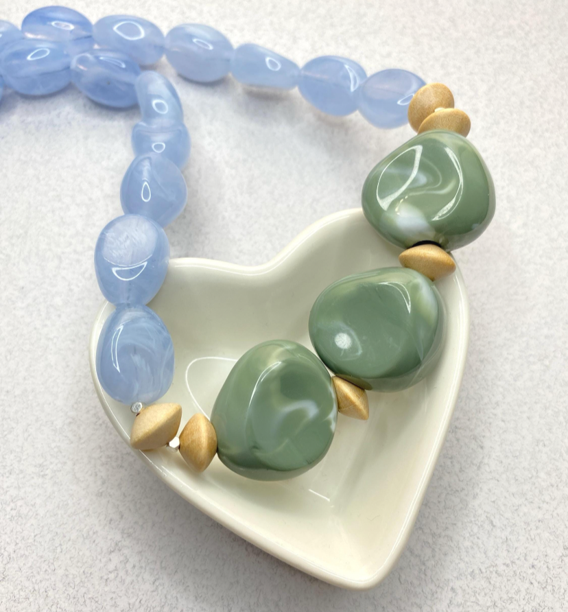 Blue Marbled Necklace